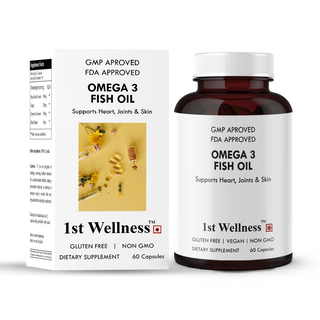 Omega 3 Fish Oil (60 Capsules) - New 1stwellness