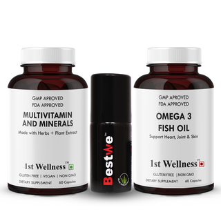 Multivitamin & Minerals + Omega 3 Fish Oil (60 Capsules) Bestwe Delay Spray - New 1stwellness
